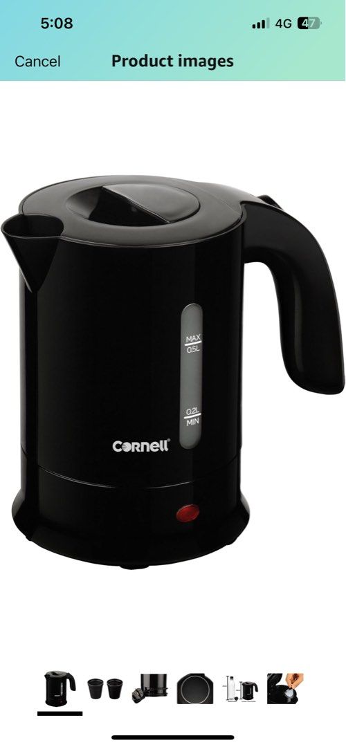 Brand new Cornell travel kettle dual voltage TV Home