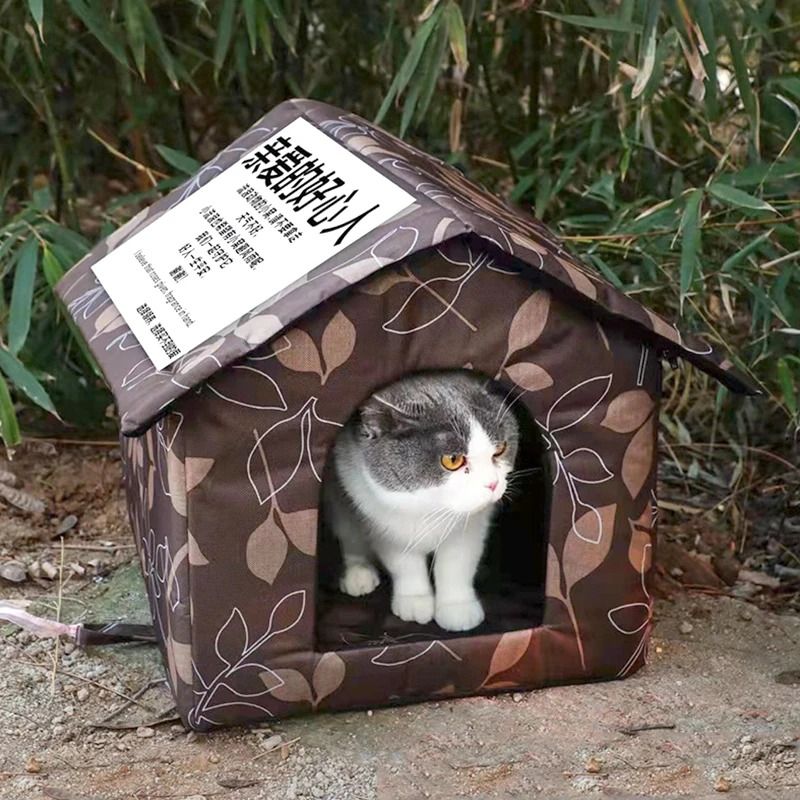 Cat House Waterproof Outdoor Winter Warm Pet Cat Cave Sleeping Beds