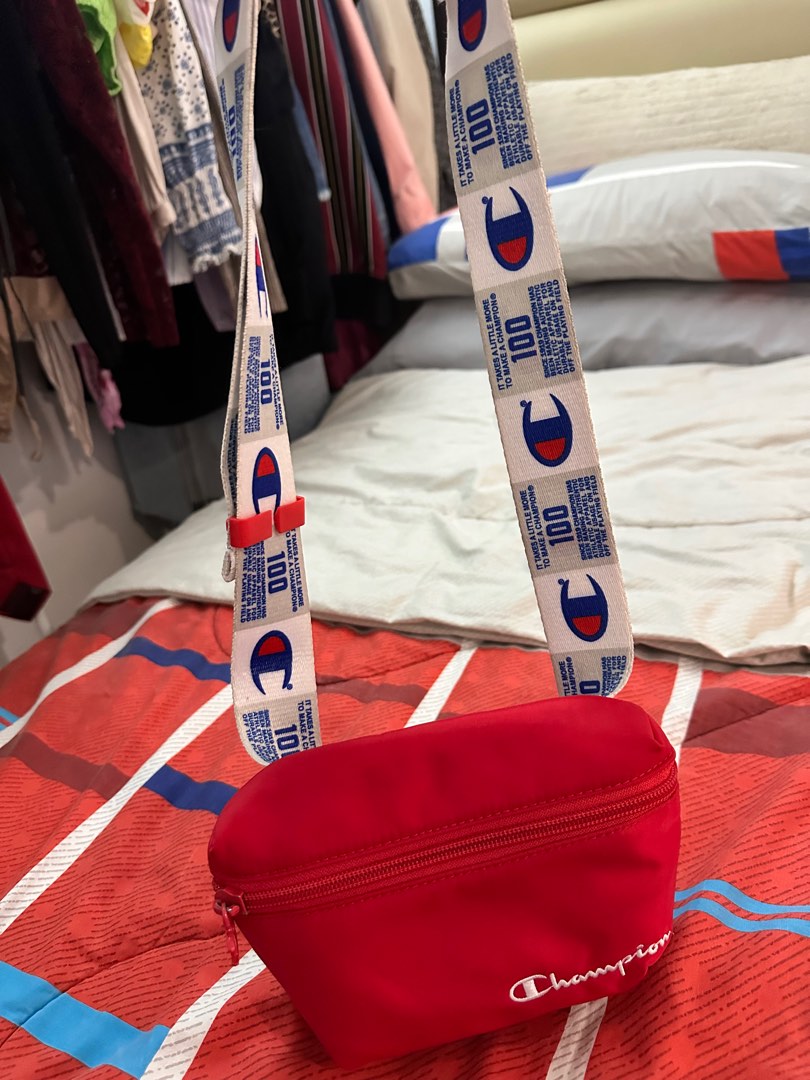 Champion Fanny pack belt bag In red Women s Fashion Bags Wallets Cross body Bags on Carousell