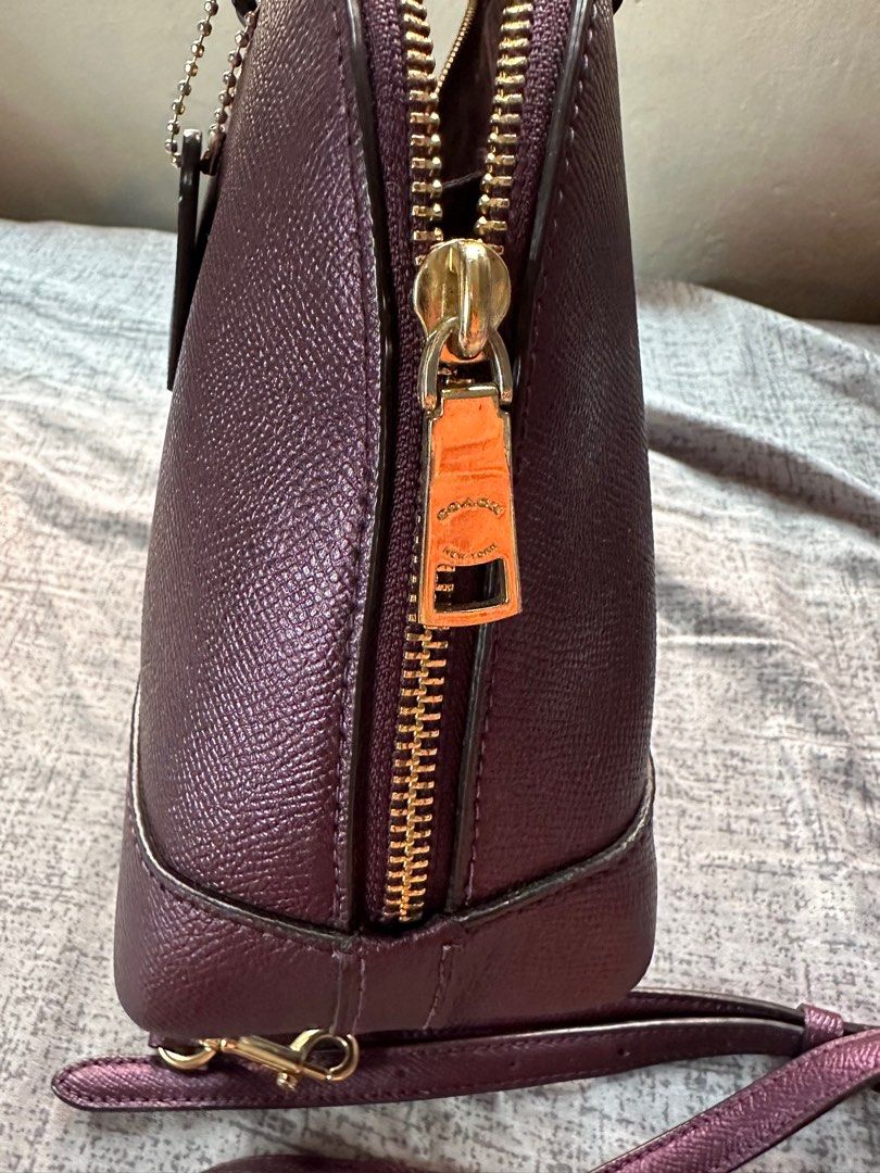 Coach Burgundy Leather Mini Sierra Satchel Women s Fashion Bags Wallets Shoulder Bags on Carousell