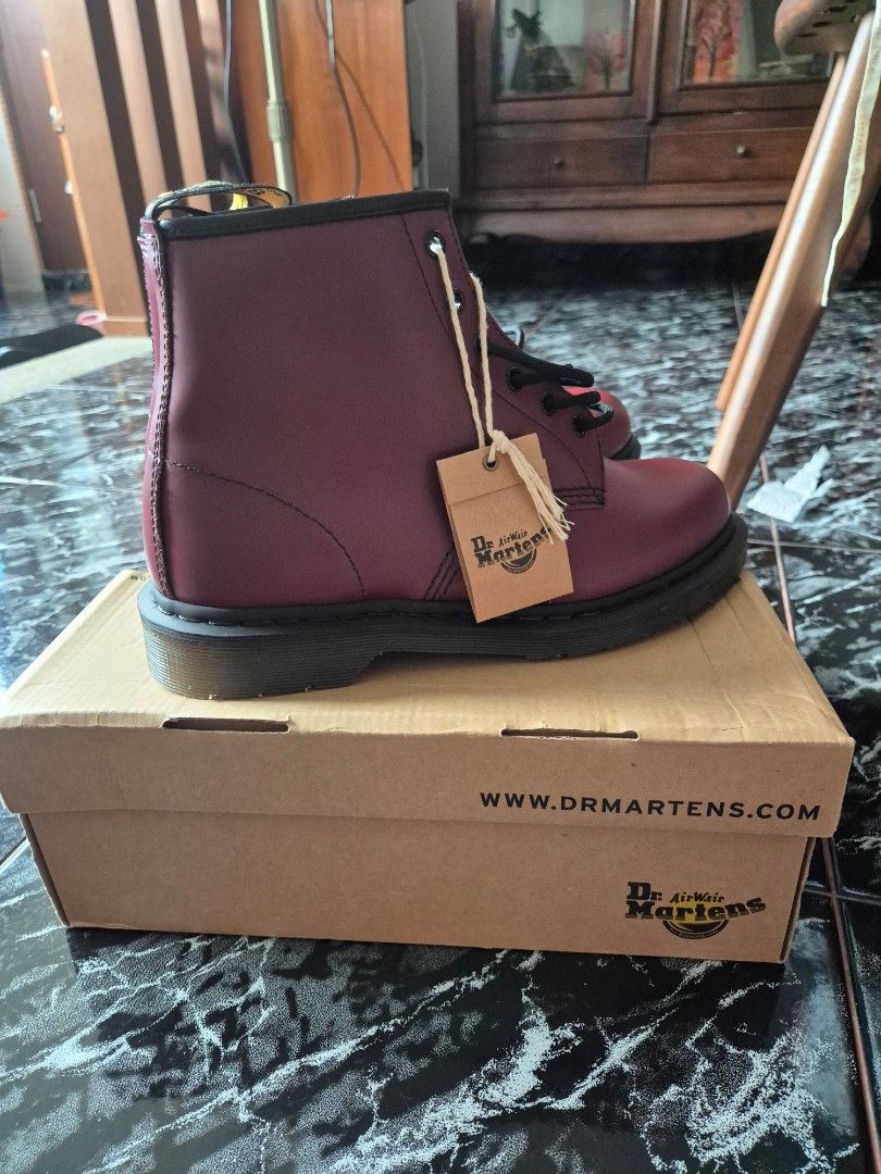 Dr. Martens 101 Smooth Cherry Red Men s Fashion Footwear Dress Shoes on Carousell