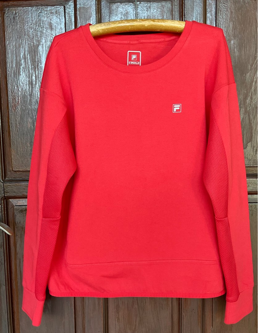 Fila Red Sportiva Sweater Women s Fashion Coats Jackets and Outerwear on Carousell
