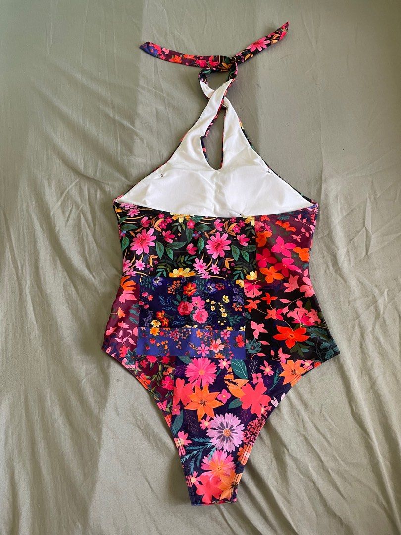 Floral one piece halter swimsuit Women s Fashion Swimwear Bikinis Swimsuits on Carousell