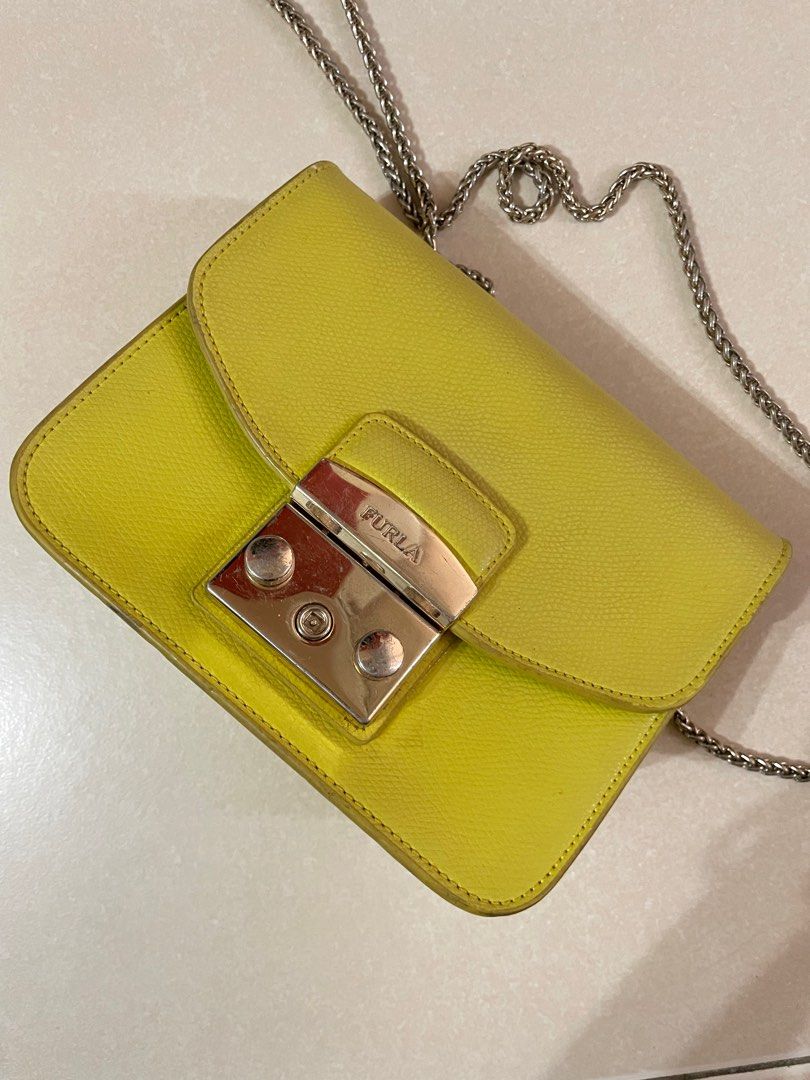 Furla Mini Metropolis Lime Yellow Women s Fashion Bags Wallets Cross body Bags on Carousell