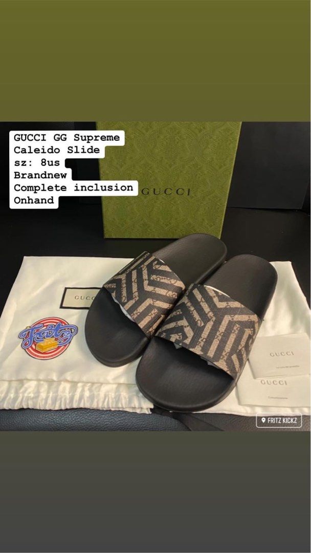 GUCCI GG Supreme Caleido Slides size 8us Luxury Sneakers Footwear on Carousell