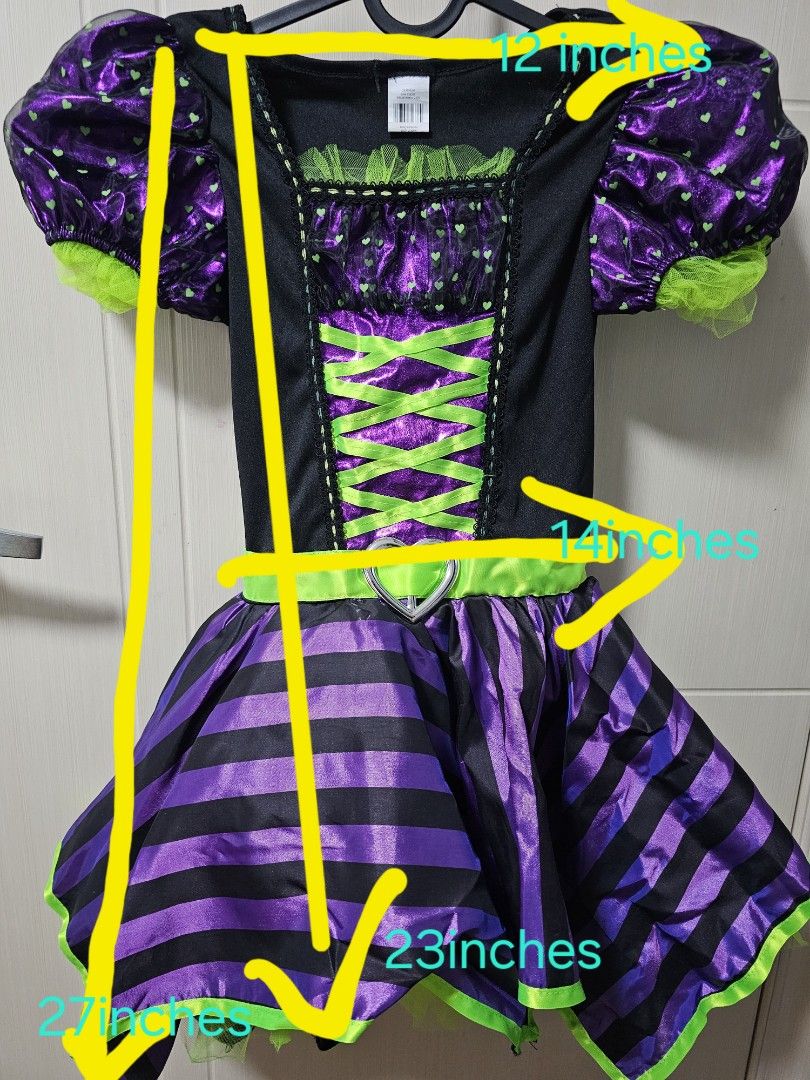 Halloween costume (Category: Babies & Kids Fashion) located in Mandaluyong City. Submitted by blueberrypatch (Listing ID 1329336223, Image 3). Description: good as new. opened tried on but not use. bought from Walmart. measurement on the picture.