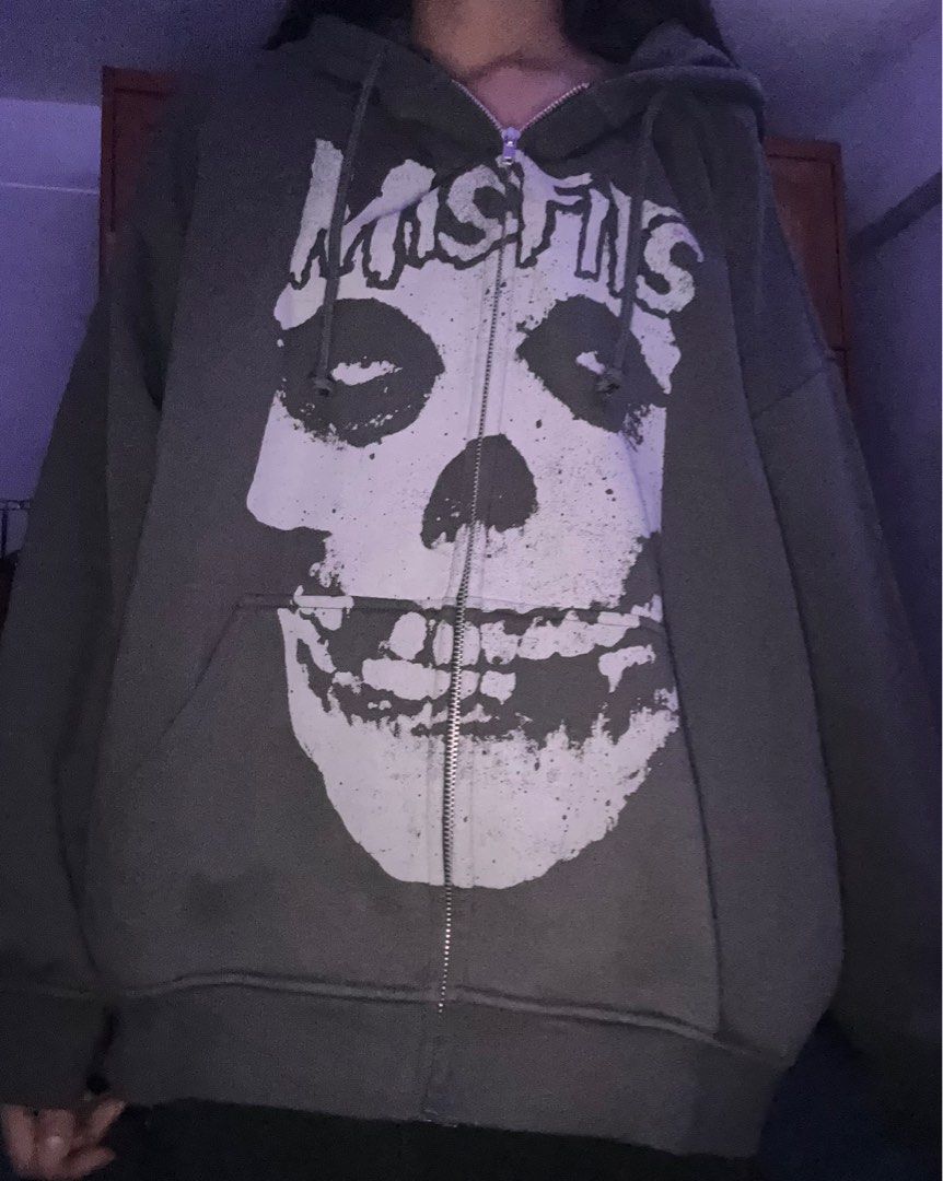 h m misfits zip up hoodie Women s Fashion Coats Jackets and Outerwear on Carousell