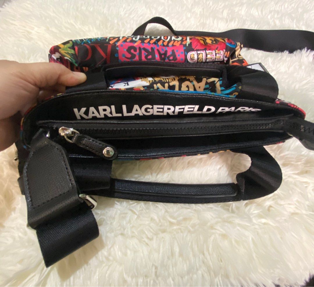 KARL LAGERFELD Shoulder-Body Bag Nylon (Category: Luxury Bags & Wallets) located in Cabanatuan. Submitted by mixbrandeditems (Listing ID 1329345819, Image 3). Description: •100% Original bought in 🇺🇸 • Brand New w/ price tag • Money back guaranteed if proven fake • Inclusion: Care Card and Paper Bag • Nylon material, makapal •Inside: 1 zip pocket and 2 open pockets • zipper closure • Dimension: see photos for reference • Multi wear- can be shou