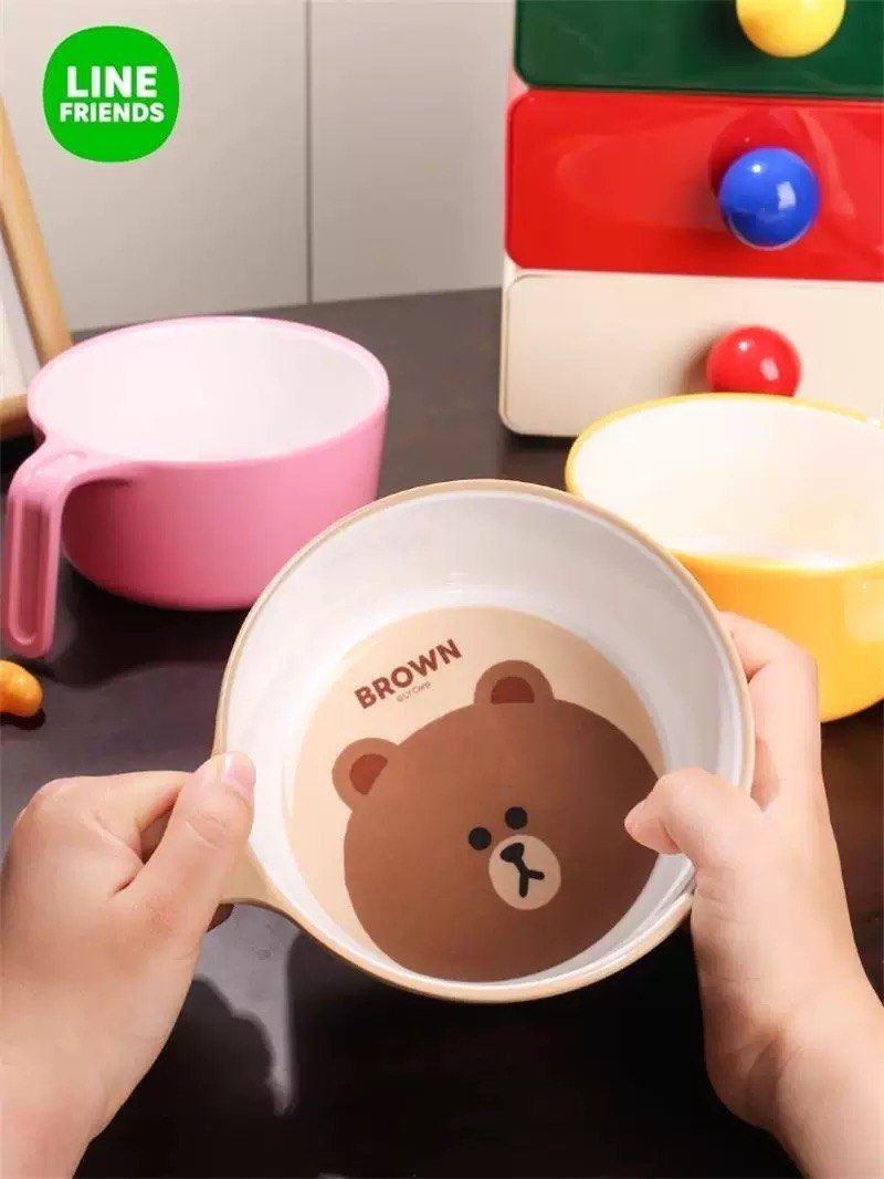 Line Friends 膠碗 飯碗 家居 cony 公仔 choco brown 熊大 兔兔 兔仔 sally 雞仔 鴨仔 日用品 擺設 ...