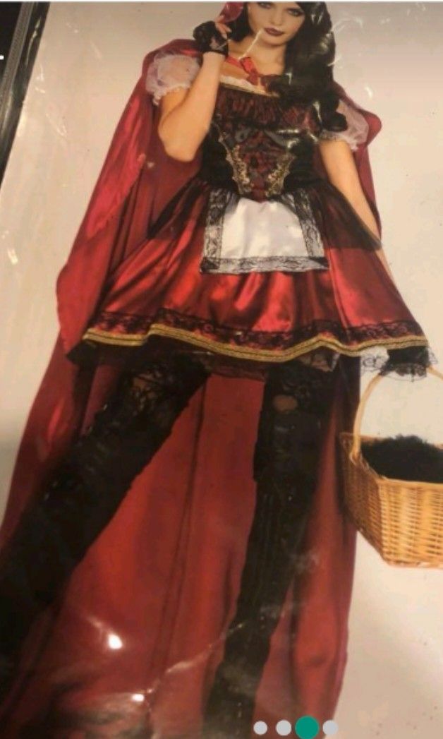 strapless open back dress LUXE RED RIDING HOOD DRESS & CAPE SET
