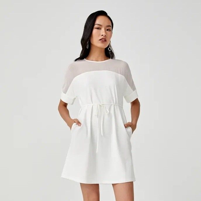 mesh panel shift dress Fluid Shift Abstract Mesh Cover Up Dress VICI