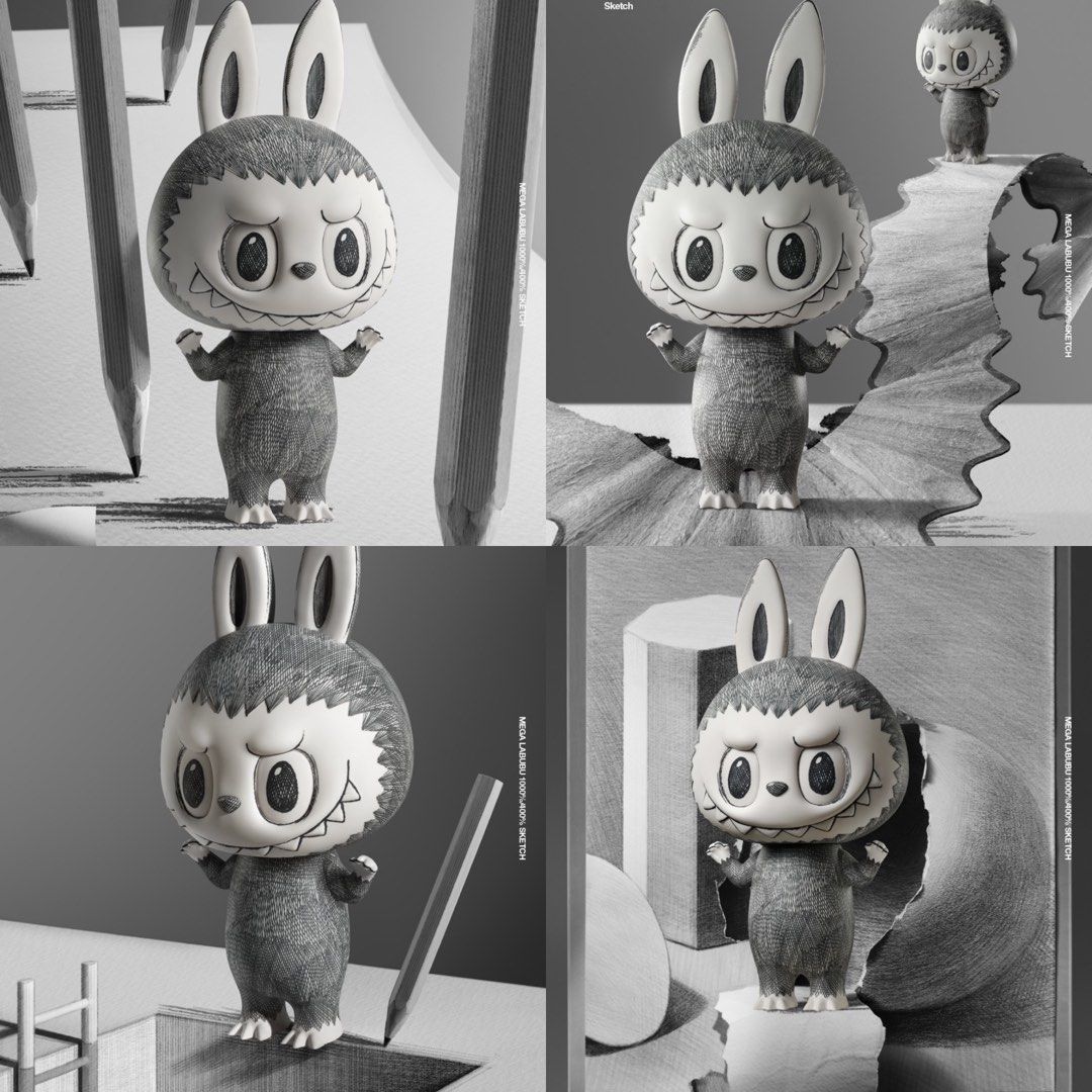 POP MART MEGA LABUBU sketch 400% 35㎝ MEGA LABUBU 400% Sketch - POP MART (France)