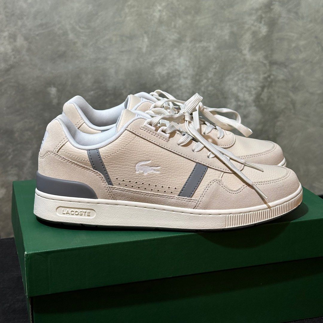 Lacoste Men's T-Clip Tonal Leather Trainers Size 44