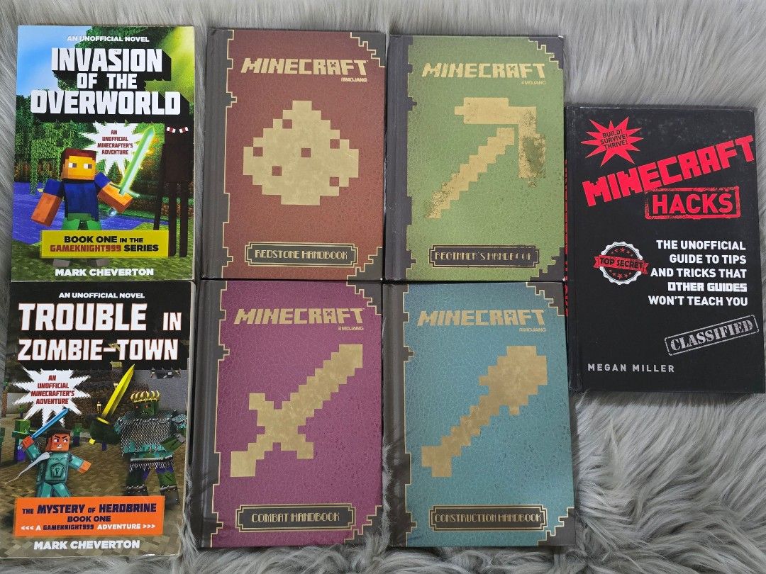 Minecraft Mojang Books and Guides (Category: In-Game Products) located in Cebu City. Submitted by alma.ido (Listing ID 1329376874, Image 1). Description: Minecraft Books and Guides Guides (Hardbound and Colored) 1/ Beginner's Handbook 2/ Redstone Handbook 3/ Construction Handbook 4/ Combat Handbook 5/ Minecraft Hacks by Megan Miller 200.00 each Books (Fiction Stories / Paperback) 1/ Invasion of the Overworld 2/ Trouble in Zombie Town 100.00 each.