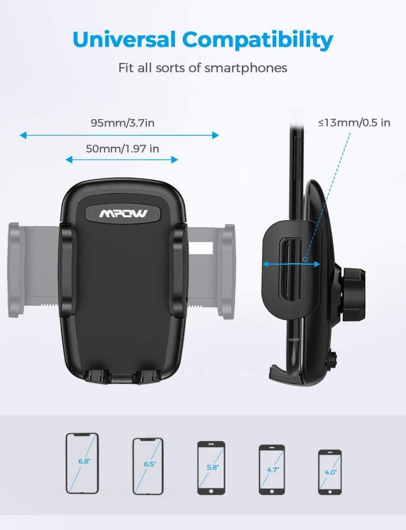 Mpow CA086B Universal Air Vent Car Phone Mount, Mobile Phones