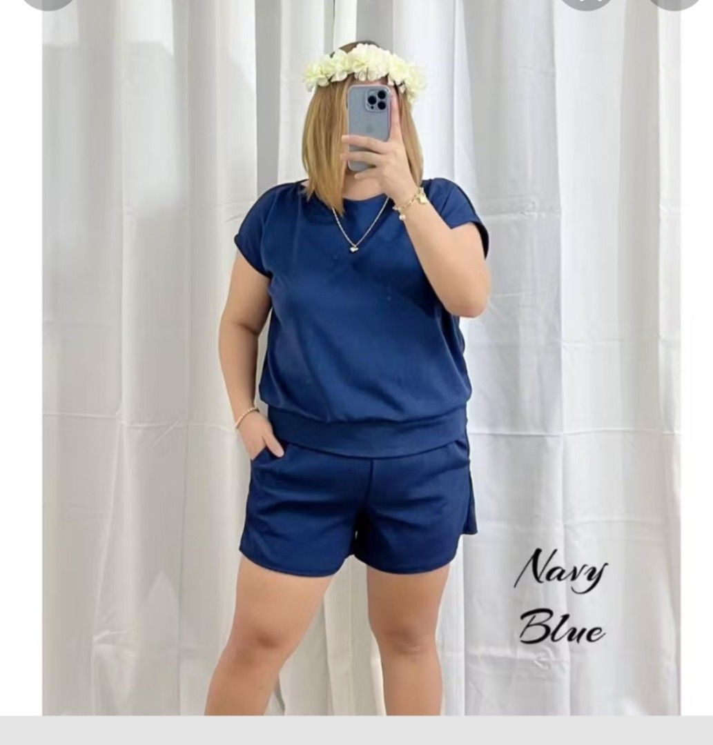 Plus size navy arriva blue bermuda shorts