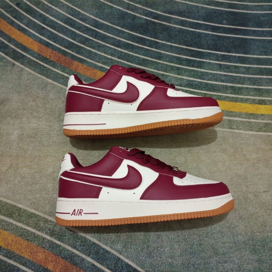 Nike AF1 Low Night Maroon Fesyen Pria Sepatu Sneakers di Carousell