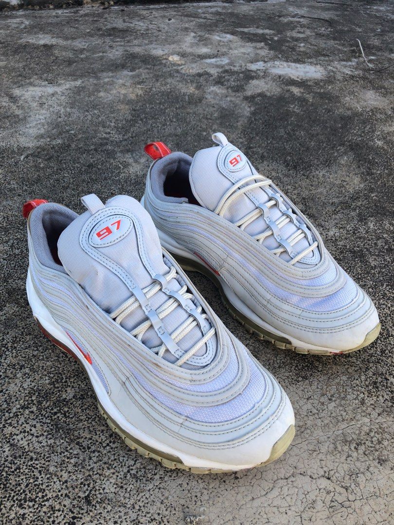 Nike Air Max 97 Pure Platinum Team Orange Women s Fashion Footwear Sneakers on Carousell