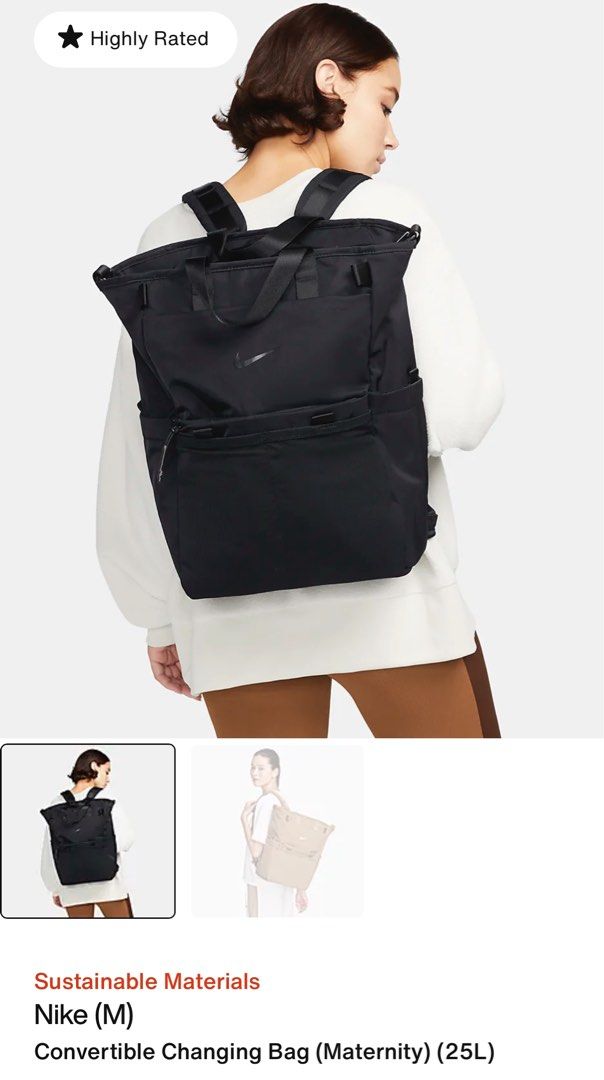 Nike M Convertible Changing Bag Maternity 25L Babies Kids Going Out Diaper Bags Wetbags on Carousell