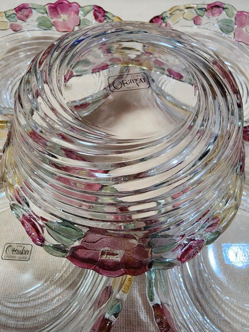 OTSUKA Salad Bowls - 5 pcs (Category: Dinnerware & Cutlery) located in Quezon City. Submitted by senyoramaria (Listing ID 1329325147, Image 2). Description: OTSUKA Japan Glass Flower-Rimmed Salad Bowls With embossed floral and spiral design. Measurements: 6 inches in diameter 2 inches deep New without box. Set of 5..