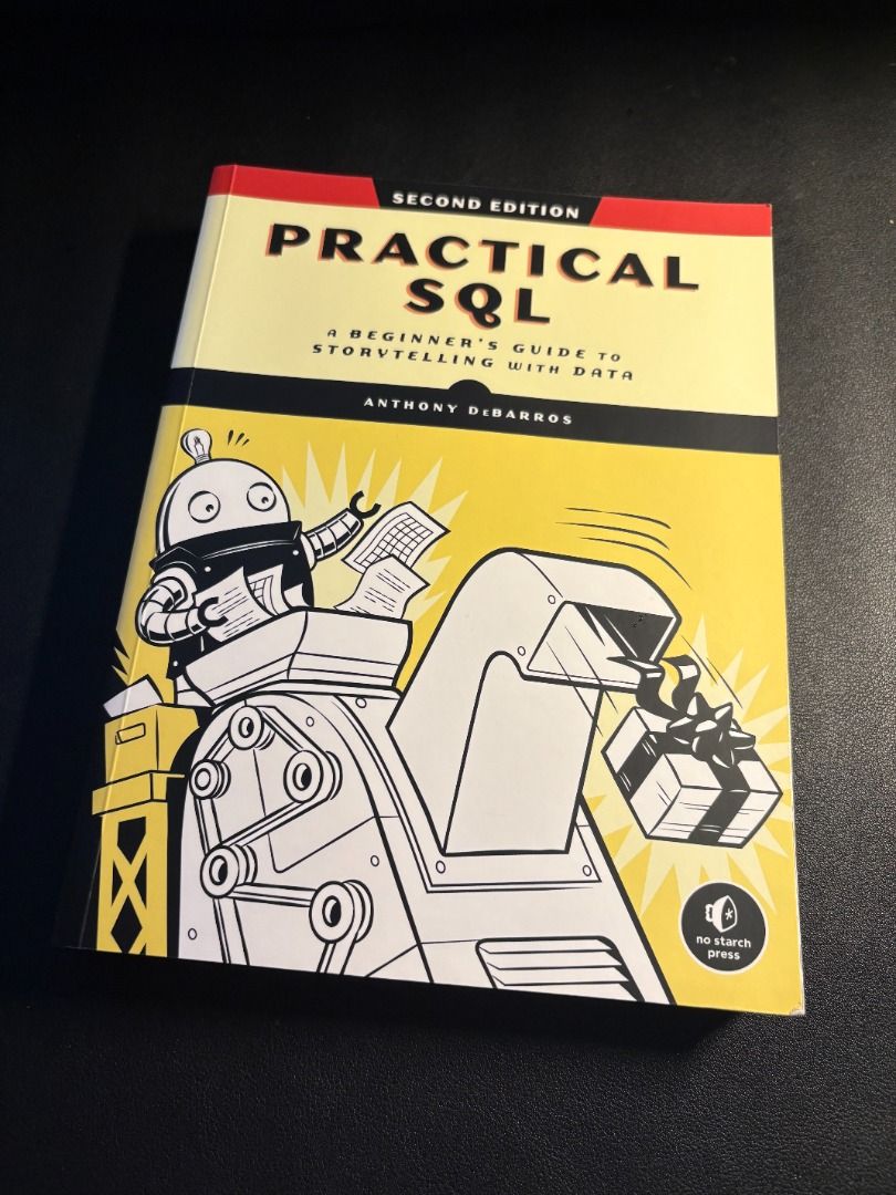 Practical SQL, 2nd Edition (Category: Textbooks) located in Singapore. Submitted by kossnocorp (Listing ID 1329349947, Image 1). Description: This approachable guide to SQL offers clear examples and exercises to teach you how to efficiently build and manage databases, with a focus on real-world data analysis using PostgreSQL. I’m moving digital and selling out my book collection. Look up my listings for more dev books..