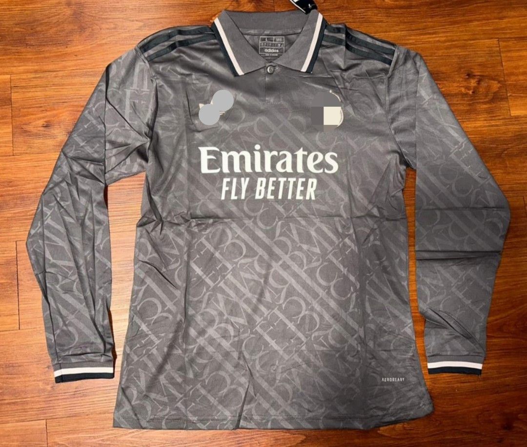 Real Madrid 3rd jersey fans issue long sleeve 24/25, Men's Fashion
