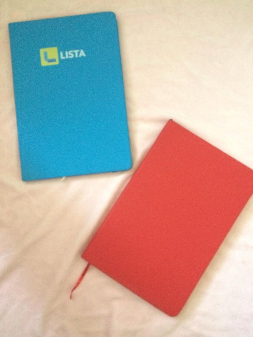 Red & Blue Notebooks (Category: Stationery & School Supplies) located in Quezon City. Submitted by dphnhere (Listing ID 1329343052, Image 1). Description: Notebook good for taking notes at school *Never used *Sold P60 per notebook *Free upon request if you bought something else ✨️ *Red notebook comes with blank dates at the top, Blue notebook is blank.