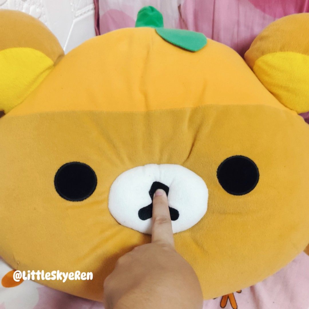 Rilakkuma Orange Head Pillow Plush Stuffed Toy San-X Sanx Authentic ...