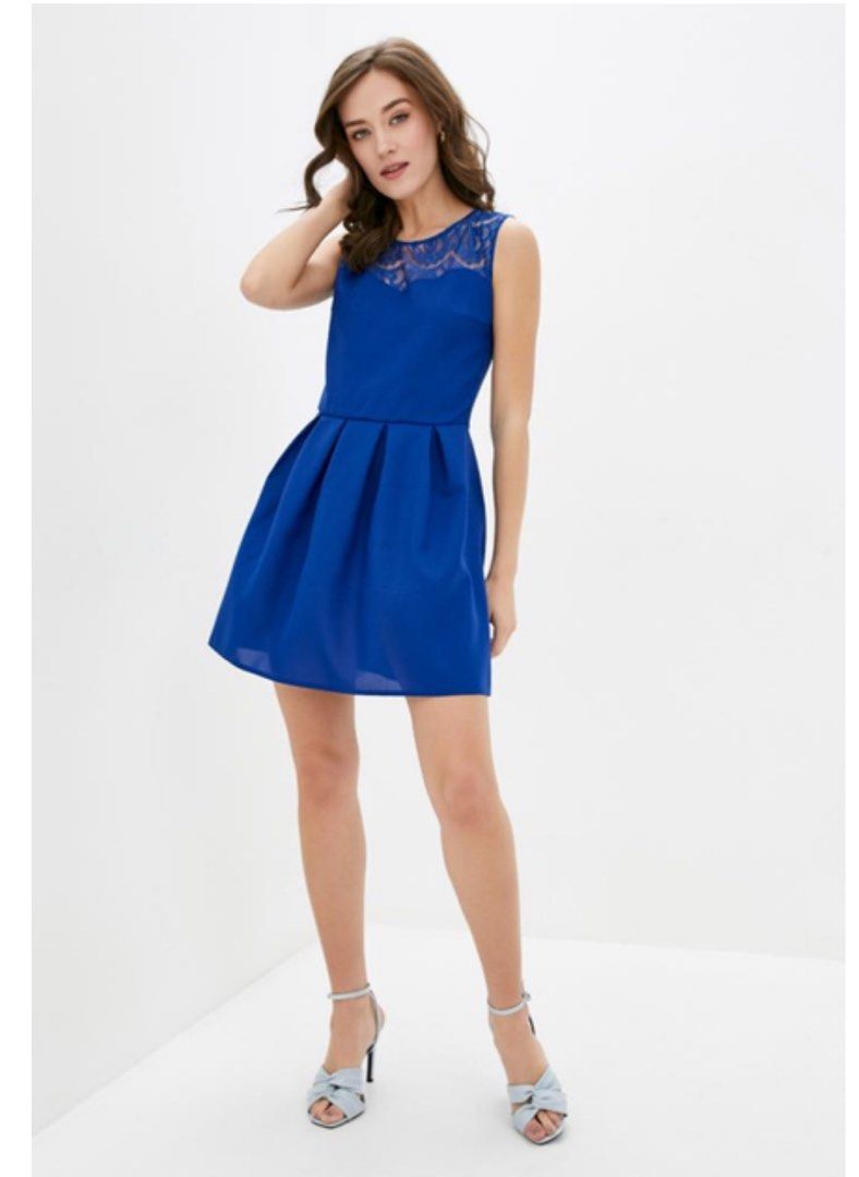 Royal blue office dress cheap