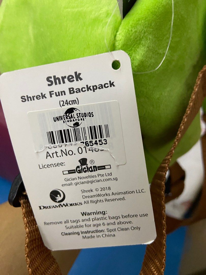 Shrek Backpack, Babies & Kids, Babies & Kids Fashion on Carousell