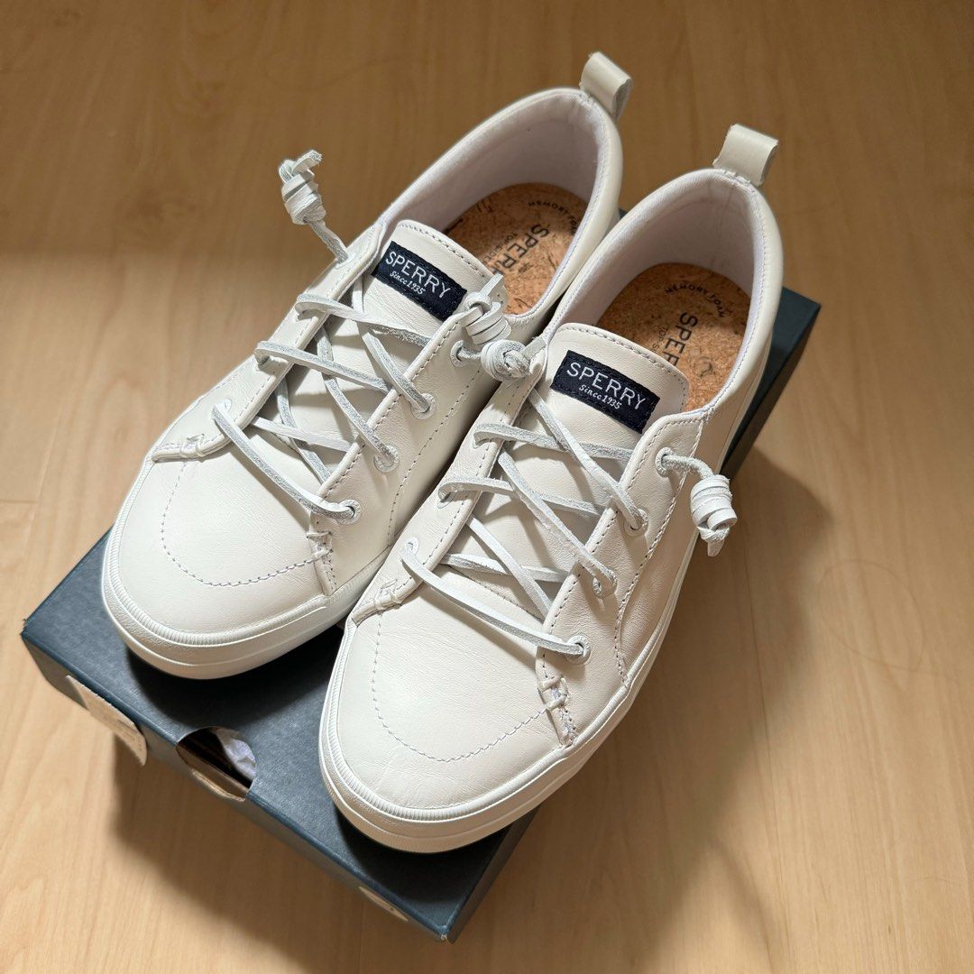 Sperry crest vibe leather sneaker white deals