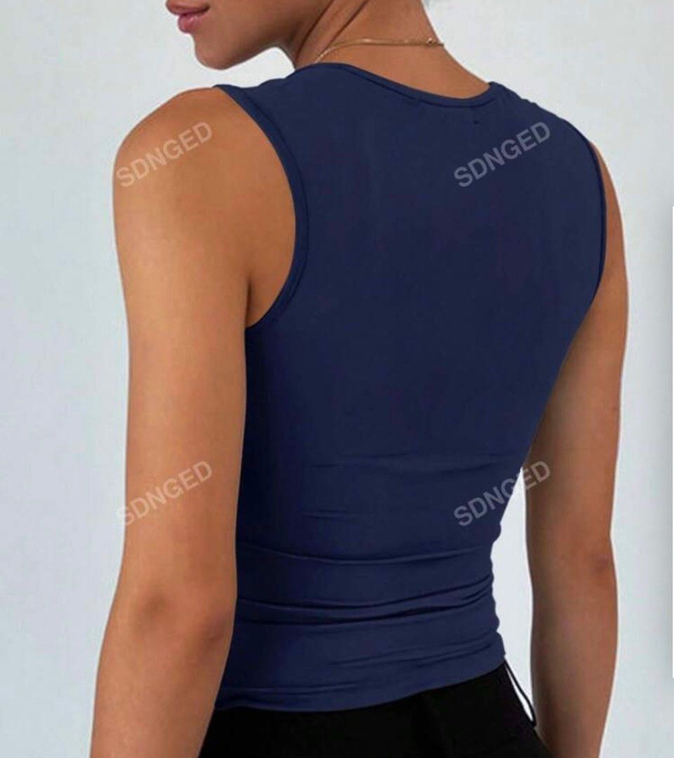 square neck top basic (Category: Sleeveless) located in Singapore. Submitted by honeyskies (Listing ID 1329427543, Image 2). Description: washed but not worn before good piece of basic and pretty flattering but not my type bc i mostly only wear black and white thus seling.