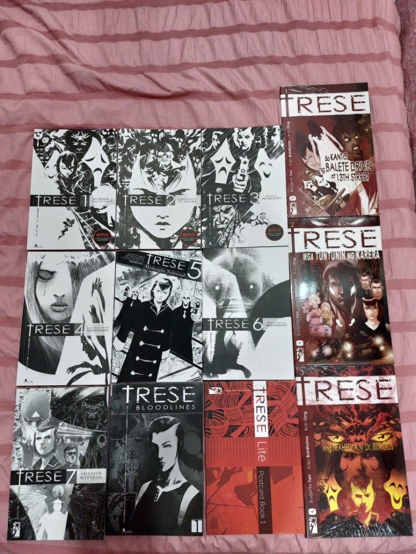 TRESE 1-7, BLOODLINES, POSTCARD LITE SET (Category: Storybooks) located in Tuguegarao City. Submitted by goodbuyclutter (Listing ID 1329356205, Image 2). Description: INCLUSIONS: TRESE 1 -7 TRESE BLOODLINES VOL.1 TRESE POSTCARD BOOK 1 LITE TRESE 1-3 TAGALOG (SEALED).