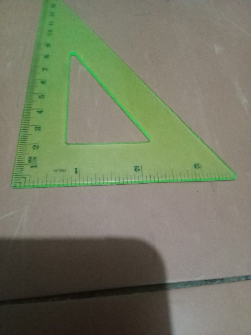 Triangle Ruler (Category: Stationery & School Supplies) located in Manila. Submitted by thezeeshop (Listing ID 1329476084, Image 3). Description: One piece only Good as new 💳 GCash / Cash 🚚 Lalamove / QuickTime Courier / LBC COP/ pickup 📍 Meetup: LRT Quirino Station ❌COD and other checkouts Reminders: ◾If in doubt, don't make an offer. Let's not waste each other's time. ◾Sure buyers ONLY. Wag magmessage tapos di magrereply/seen lang pagkatapos