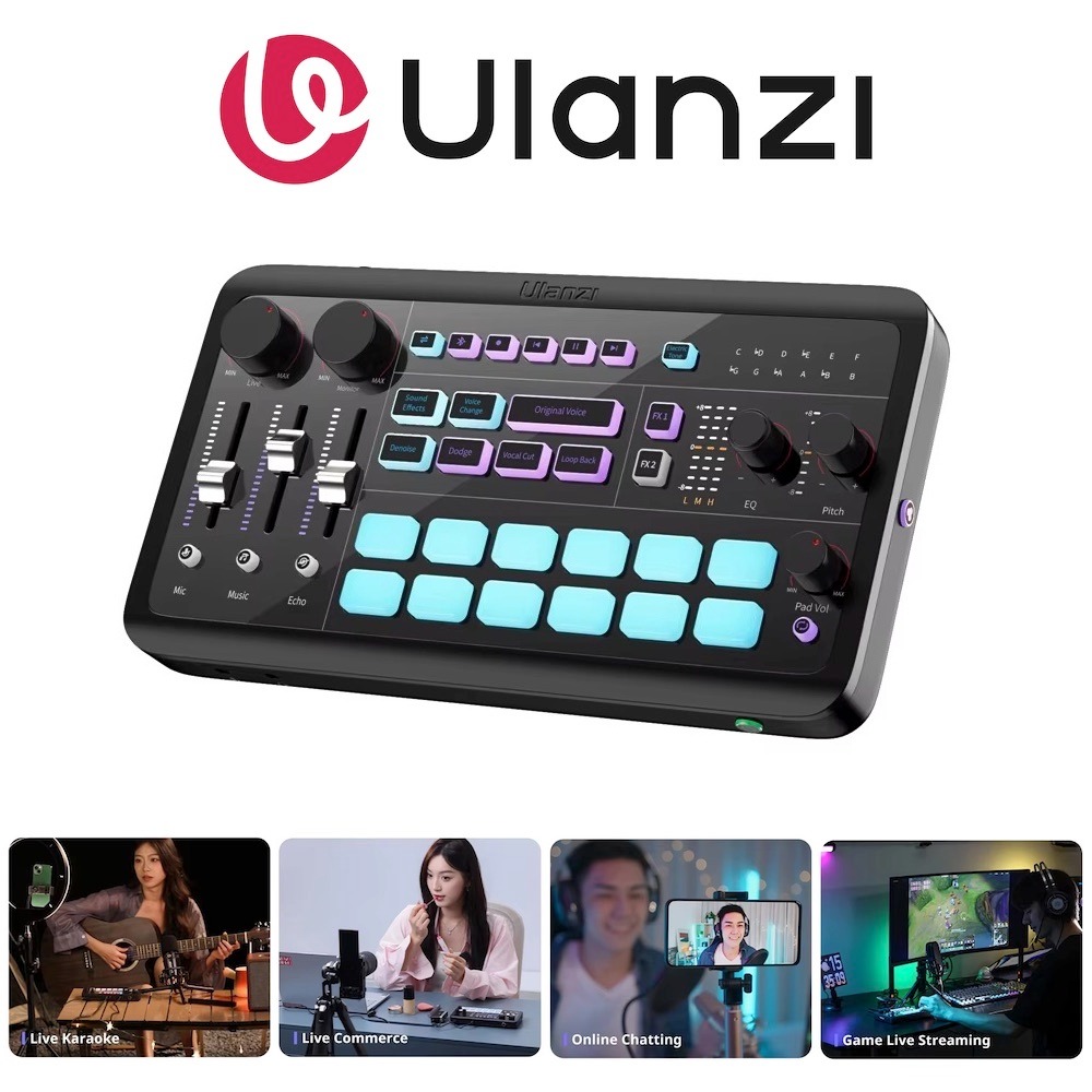 Ulanzi AX01 UCaster All-in-one Audio Mixer Live Sound Card Control for ...