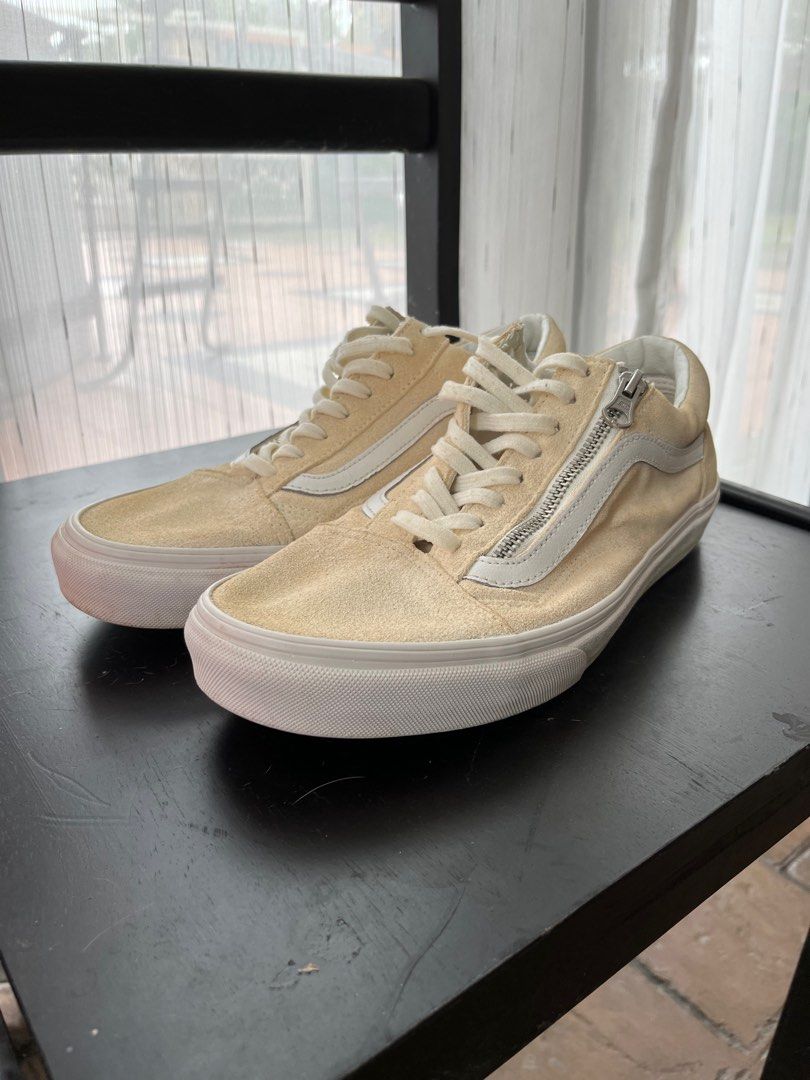Vans old skool white zipper Original UK 7.0 Men s Fashion Footwear Sneakers on Carousell