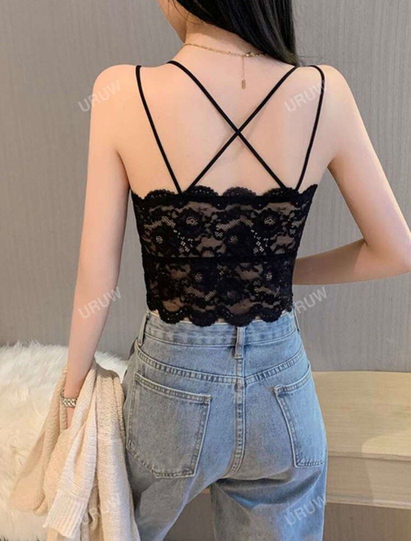 Black Scallop Trim Lace Overlay Dress