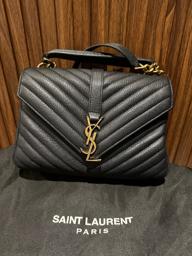Ysl college bag gold hardware on sale