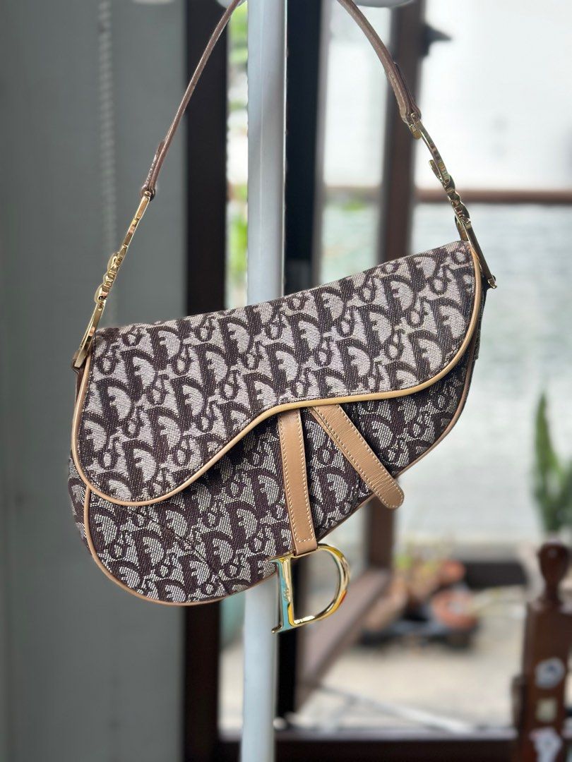 SALE Authentic Dior Saddle Oblique Monogram Beige