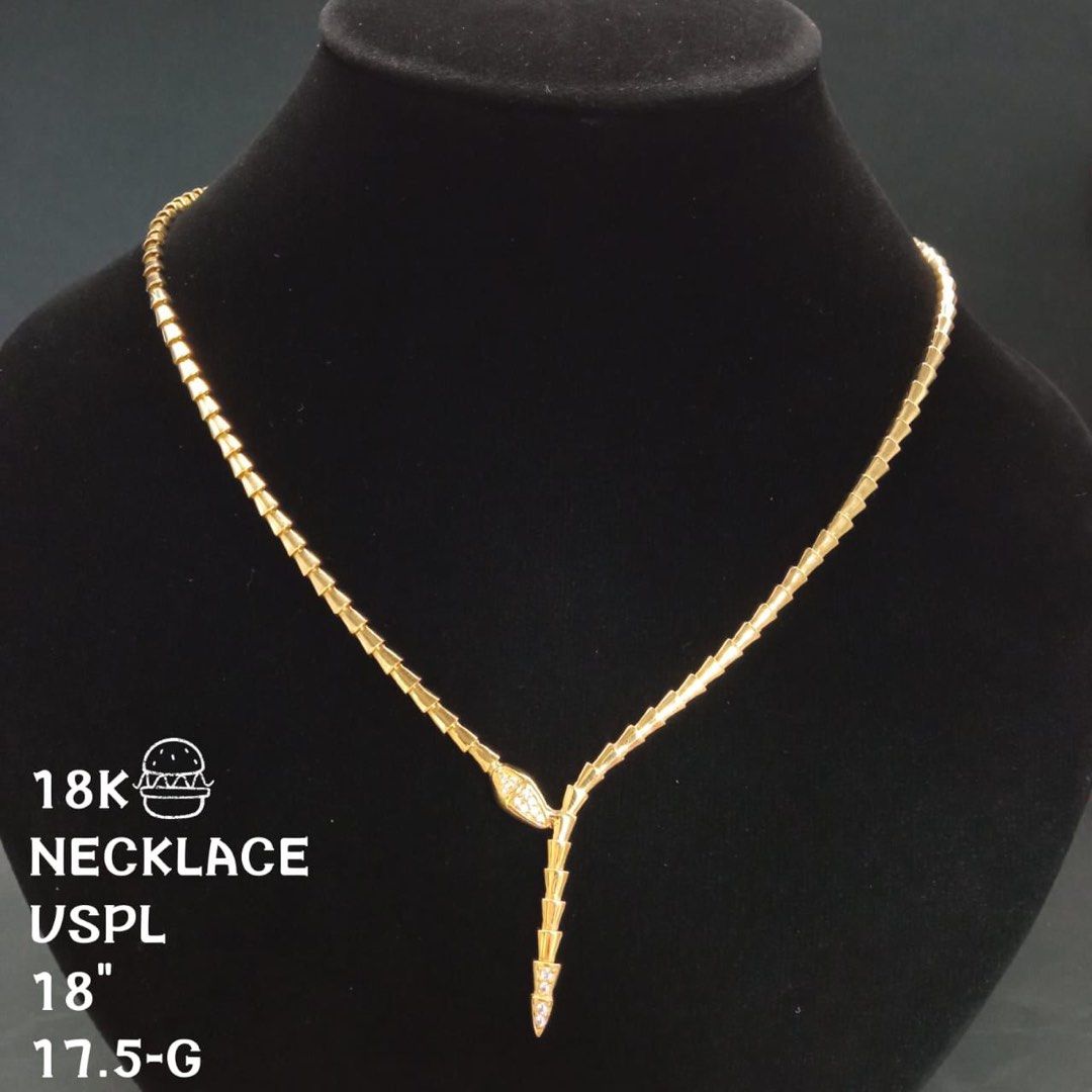 18k Saudi Gold YG Serpentine Assorted Mix Design Necklaces (Category: Necklaces) located in Manila. Submitted by blggold (Listing ID 1329568310, Image 2). Description: Pls read this msg: Pls follow Me. No Physical Store Online Only. Click and send me the photo so I can give you the price. Pls take note prices per gram are different in each photo. No when worn you only can see in Weigh, Hand Palm, Finger or Coin. Gcash Or BDO Bank Transfer. No Pay
