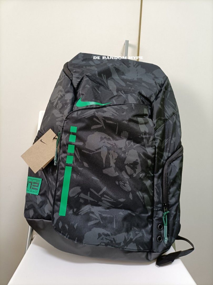 nike black and green backpack