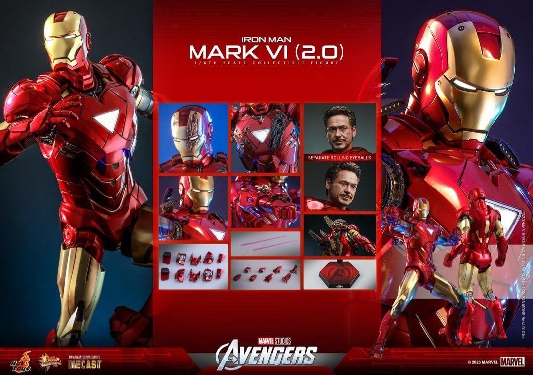 Hottoys MMS687D52 MMS687 Marvel Ironman Mark 6 2.0 Iron man Mark6 Mark VI MK6 Diecast Hot toys MMS687 D52 Avengers Carousell