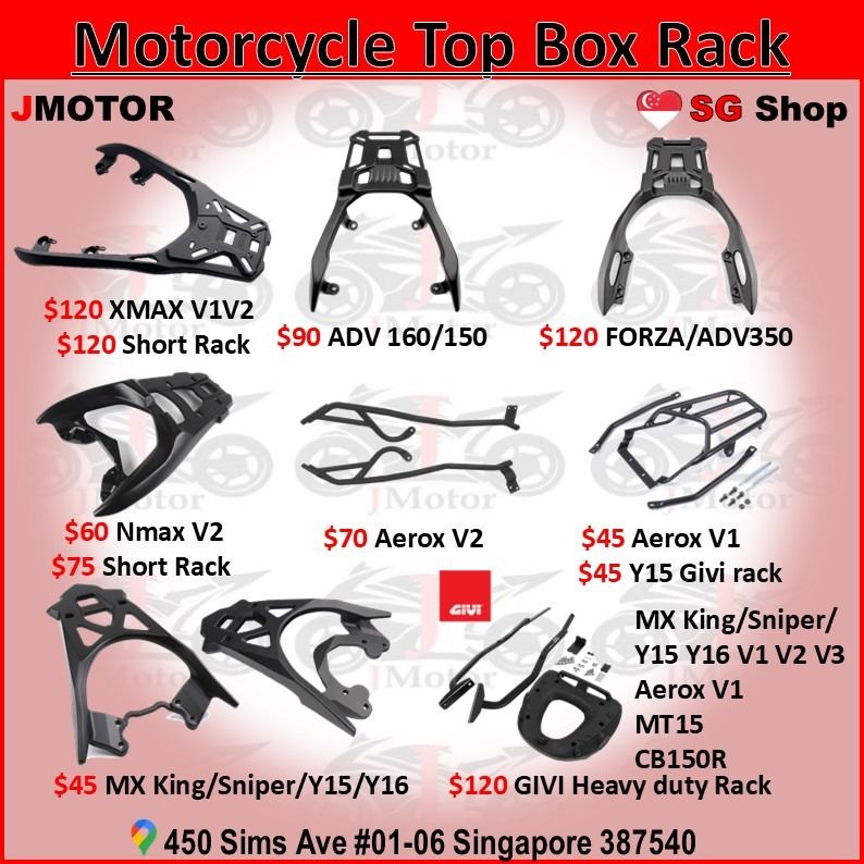 xmax short rack adv rack nmax short rack forza rack sniper rack aerox ...