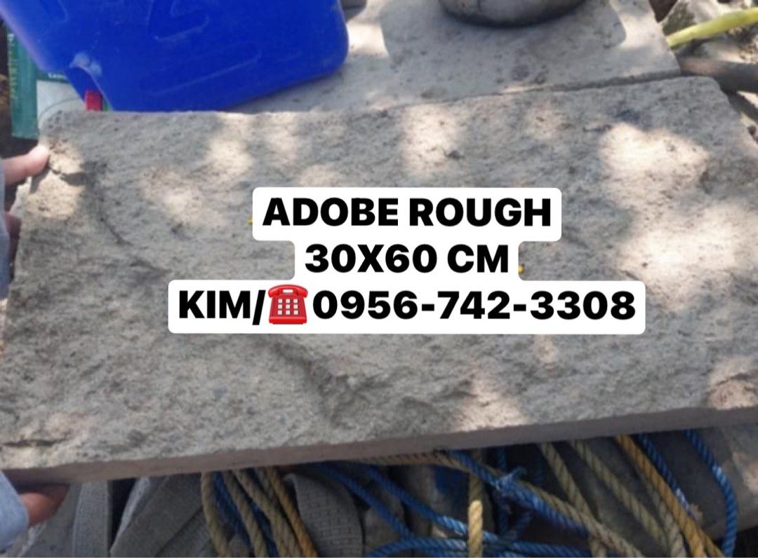 ADOBE ROUGH 12X24 INCHES (Category: Construction & Building Materials) located in San Mateo. Submitted by kim.mejos (Listing ID 1329577080, Image 1). Description: WE OFFER: MOHON/GRASS/VENTILATION BLOCKS/LOUVER BLOCKS/BREEZE BLOCKS/STEPPING STONES/WALL CLODDINGS/NON-SKID CONCRETE TILES/PAVERS/CRAZY CUT ARAAL/COBBLE STONES/VIGAN BRICKS/VIGAN TILES/PEBBLES/GREEN SLATE/ADOBE BLOCKS/ADOBE TILES/MARBLE DUST/PREMIUM BLACK SLATE/ELEPEHANT CERAMIC CLAY R