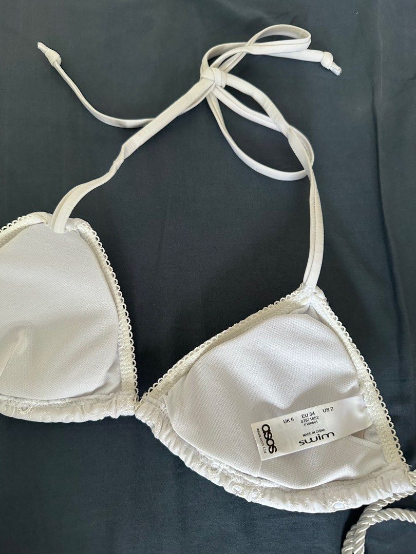 asos white bikini top