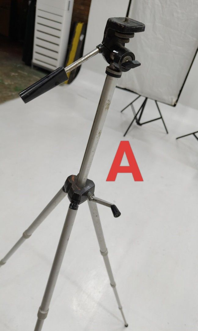 Assorted Japan surplus tripods (Category: Tripods & Monopods) located in Manila. Submitted by rossinicalabig (Listing ID 1329622704, Image 2). Description: Assorted Tripods Japan Surplus 500-1,600 each A - 600 (Aluminum) B - 1000 (Aluminum & steel) C- 1000 (Alumnimum & steel) VELBON BRAND D - 1600 (Aluminum,rubbers & steel) SLIK BRAND E - 500 (Aluminum & plastic) KENKO BRAND Check & pickup in Sta.Mesa Mla..