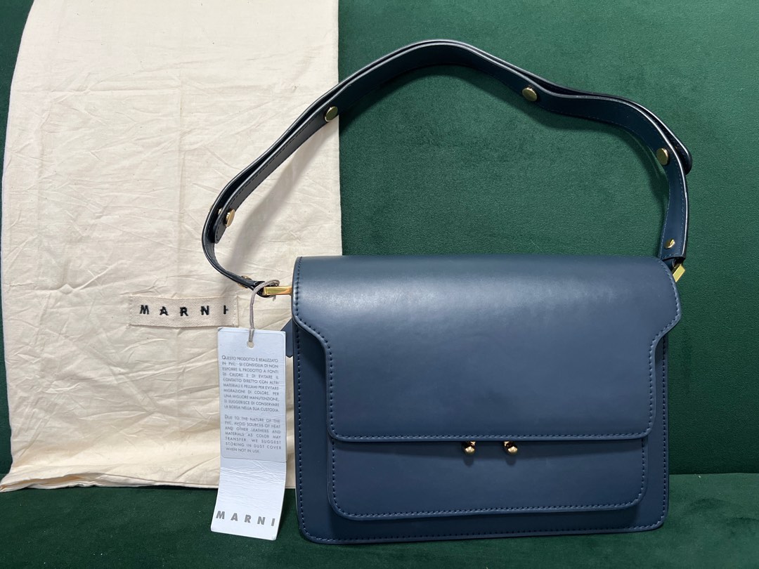 Negotiable Auth Marni Trunk Bag Medium in Orion Blue Women s Fashion Bags Wallets Cross body Bags on Carousell