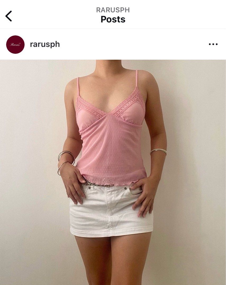 baby pink sleeveless bustier top (Category: Blouses) located in Pasig City. Submitted by arceecola (Listing ID 1329633409, Image 2). Description: - s to m, decent stretch - bought from @rarusph on ig recently - rlly nice piece! material is lace and see-through but good to layer - rfs: i dont have the bra for it + not rlly best style on my body shape - selling for the same price i bought - can do meetups around megamall/galleria/shangrila.