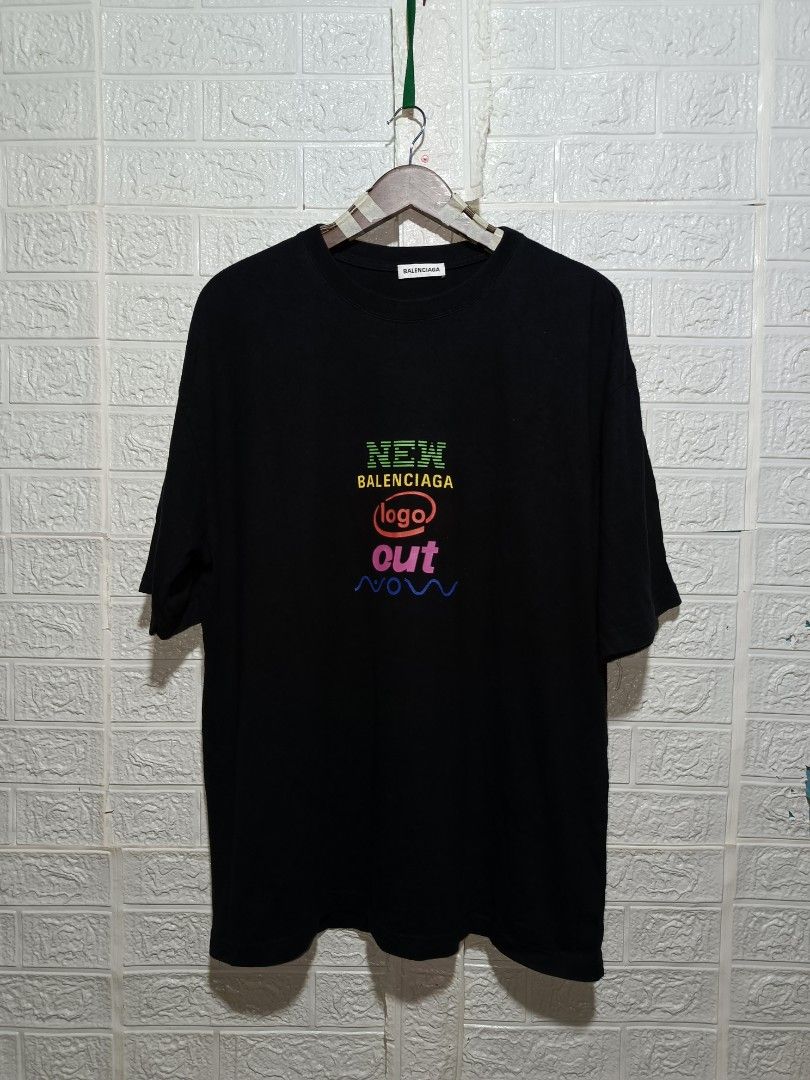 Balenciaga new logo out now Men s Fashion Tops Sets Tshirts Polo Shirts on Carousell