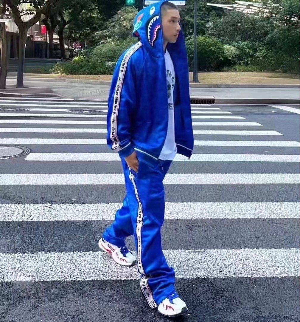 BAPE Solid Camo Relaxed Fit Shark Full Zip Hoodie, Men's BAPE Solid Camo Relaxed Fit Shark Full Zip Hoodie, Men's